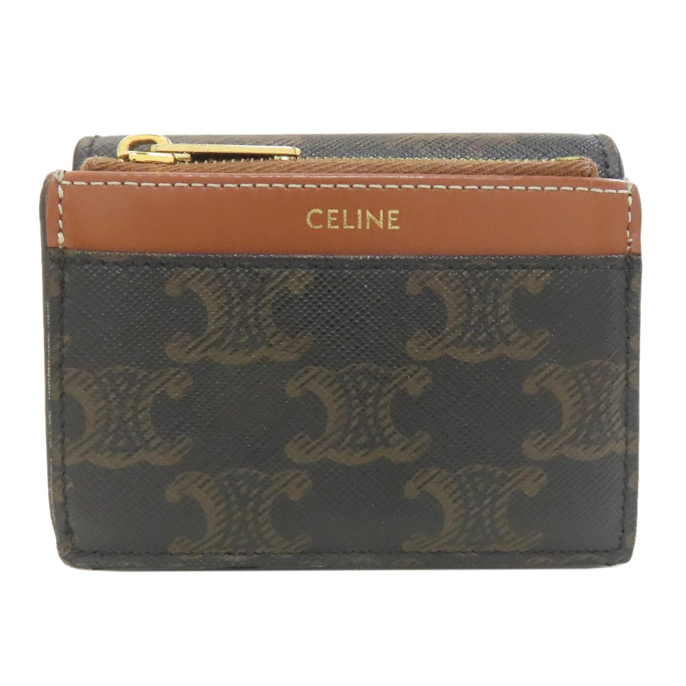Celine Compact fold Triomphe Wallet Bi Black